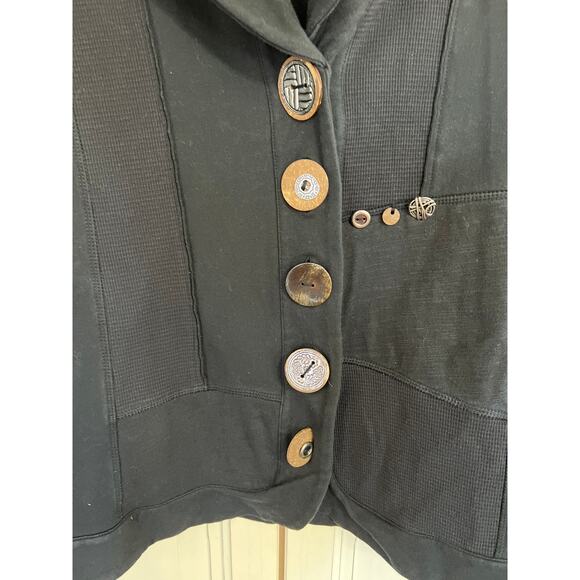 Neon Buddha size large black blazer jacket stretch knit - Picture 2 of 4